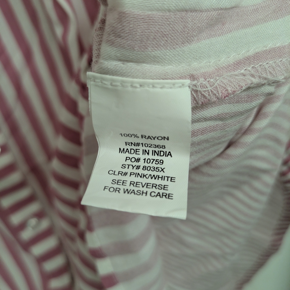 Cato Pink and White Striped Button-Down Shirt - Picture 5 of 8